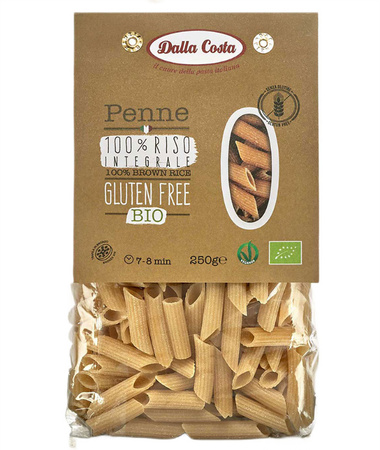 Pasta di penne senza glutine (riso integrale) bio 250 g - Dalla Costa