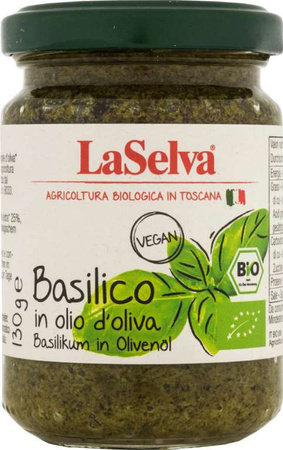 Basilico all'olio d'oliva biologico 130 g – La Selva