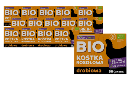 SET 15 x Dado per brodo di pollame senza glutine bio 66 g - Naturavena