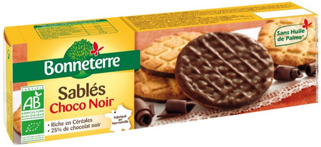 Biscotti ricoperti di cioccolato fondente BIO 120 g - Bonneterre