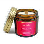 Candela di soia profumata con stoppino di legno la belle vie 120 ml - Your Candle