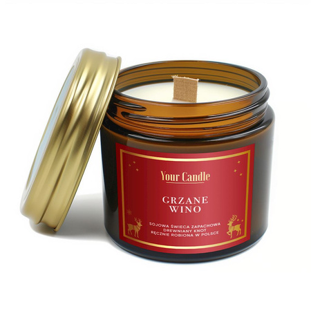 Candela profumata di soia con stoppino in legno vin brulé 120 ml - YOUR CANDLE