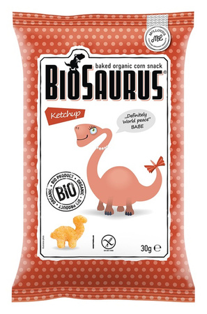 Patatine di mais dinosauro bio 30g senza glutine al gusto ketchup - Biosaurus