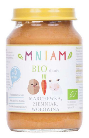 Pappa con carota, patata e manzo dal 5° mese Mniam BIO 190 g – Am-Am