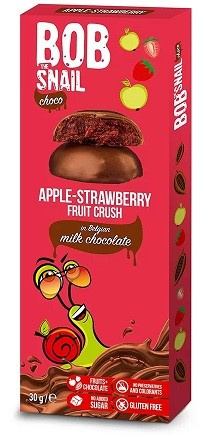 SET 24 x Snack di mela e fragola in cioccolato al latte 30 g