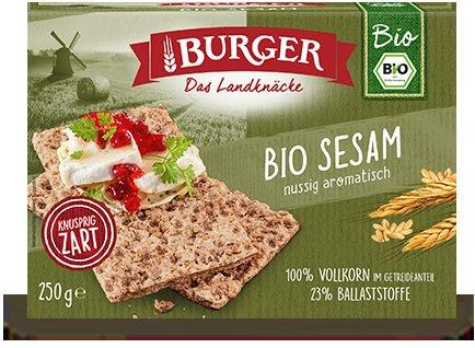 Pane croccante biologico con sesamo, segale, integrale bio 250 g
