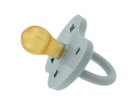 Ciuccio rotondo in caucciù, Stelle/Luna, grigio, 3-36 mesi – Hevea