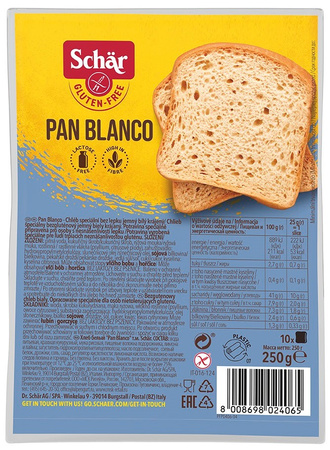 Pan blanco - pane bianco senza glutine 250 g Schar