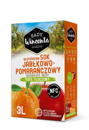 Frutteti Wincenta 100% succo di mela e arancia naturalmente torbido 3l