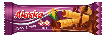 Tubi di mais ripieni - cacao senza glutine 18 g - Alaska