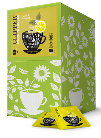 Tè con zenzero e limone bio (250 x 2,5 g) 625 g - Clipper