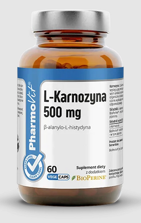 Integratore alimentare di L-carnosina (500 mg) senza glutine 60 capsule - Pharmovit (Clean Label)