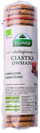 Biscotti d'avena con frutta e noci Biologici 250 g – Ekowital
