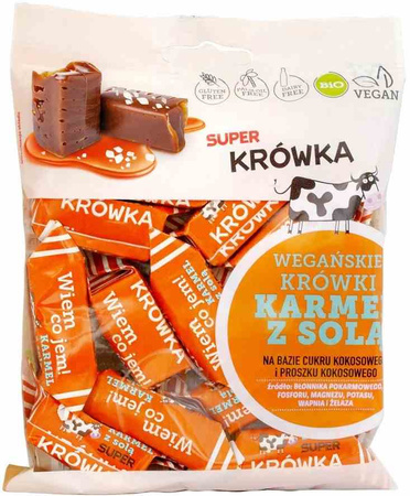 Caramelle morbide senza latte al gusto di caramello salato senza glutine BIO 150 g – Super Krówka