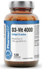 Vitamina D3-Vit 100 µg (4000 UI) integratore alimentare senza glutine 120 capsule - Pharmovit (etichetta pulita)