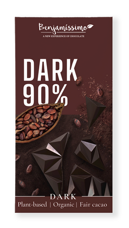 Cioccolato amaro bio al 90 % senza glutine 60 g - BENJAMISSIMO
