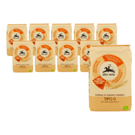 KIT 10 x farina di grano tenero tipo 0 per pizza BIO 1 kg
