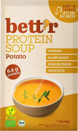 Zuppa istantanea di patate biologica, ad alto contenuto proteico, vegana, senza glutine 30 g – Bett'r
