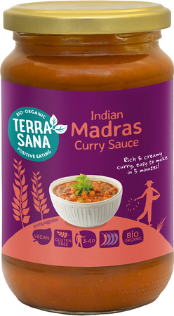 Salsa indiana Madras al curry senza glutine bio 350 g - Terrasana