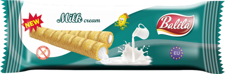 Tubetti di mais farciti con crema al latte senza glutine 18 g – Balila