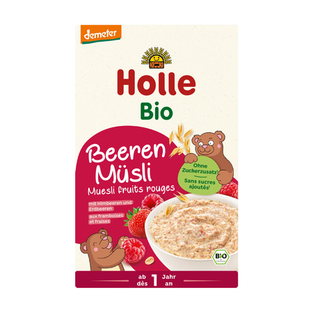 Muesli con lamponi e fragole senza zuccheri aggiunti Biologico 200 g – Holle