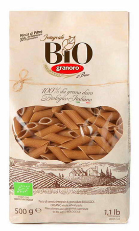 Mezze penne rigate di pasta integrale bio 500 g