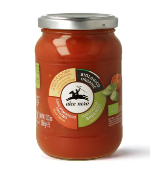 Salsa di pomodoro al basilico biologica 350 g – Alce Nero