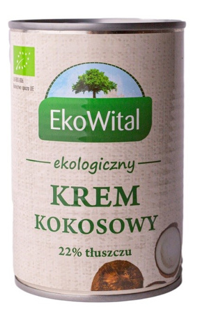 Crema di cocco biologica 22% di grassi (latte di cocco) 400 ml – Ekowital