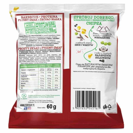 Piramidi di proteine - popcrop al barbecue, 60g
