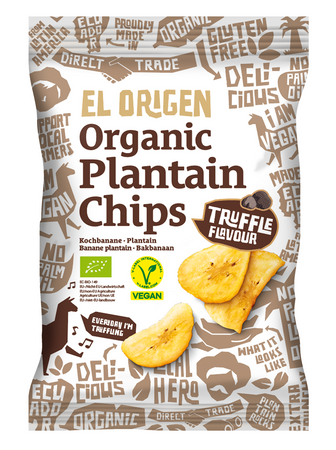 Chips di platano al tartufo BIO senza glutine 80 g – El Origen