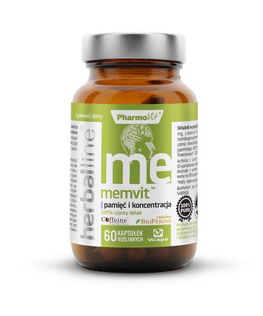 Memvit per memoria e concentrazione, integratore alimentare, 60 capsule – Pharmovit