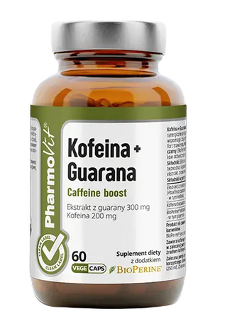 Integratore alimentare di caffeina e guaranà 60 capsule - Pharmovit (Clean Label)