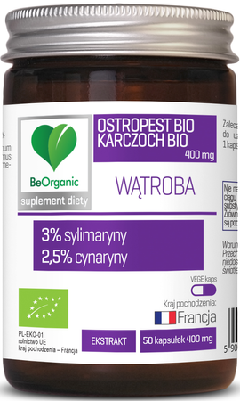 Estratto di Cardo Mariano e Carciofo, integratore alimentare biologico, 50 capsule (400 mg) – Be Organic