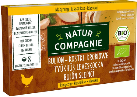 Brodo dadi di pollo biologici senza zuccheri aggiunti (8 x 11 g) 88 g – Natur Compagnie