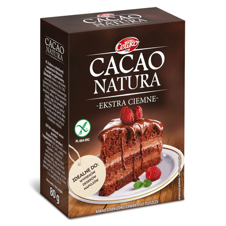 Cacao in polvere sgrassato extra fondente senza glutine 80 g – Celiko