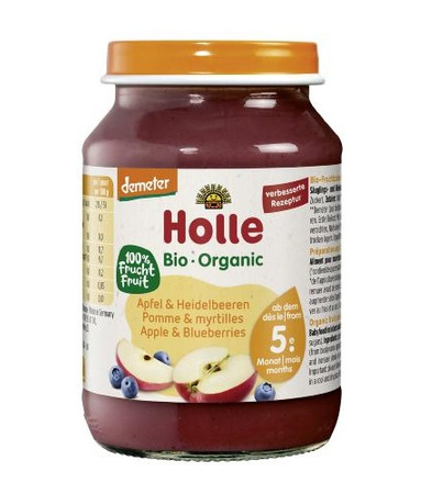 Mela e Mirtillo senza glutine dal 5° mese Demeter BIO 190 g vasetto – Holle