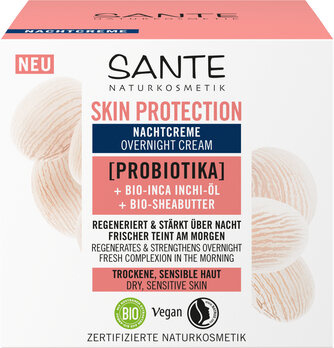 Crema viso notte protettiva con probiotici, olio inchi e burro di karité biologico 50 ml - Sante Naturkosmetik