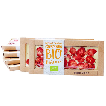 Cioccolato bianco con fragole bio 53 g