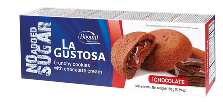 Biscotti frollini con crema al cioccolato senza zucchero 150 g – Bogutti