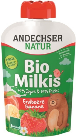 Dessert allo yogurt biologico fragola e banana 100 g – Andechser