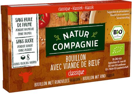 Brodo - cubetti di manzo senza zuccheri aggiunti BIO (8 x 12 g) 96 g - Natur Compagnie