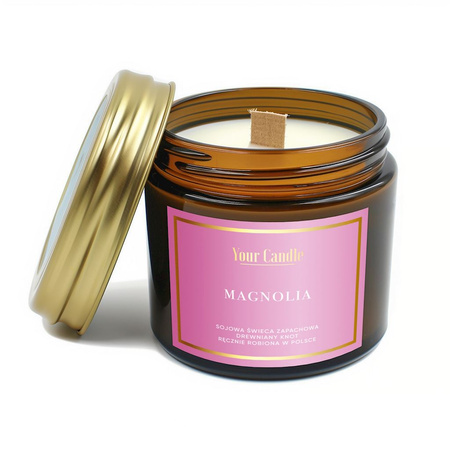 Candela profumata di soia con stoppino in legno magnolia 120 ml - Your Candle