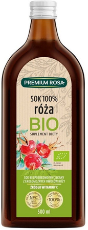 Succo di rosa canina 100%, senza zucchero, biologico 500 ml – Premium Rosa