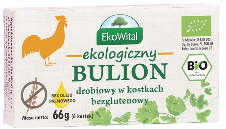 Dadi da brodo di pollame senza glutine bio 66 g