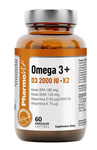 Omega 3 + vitamina D3 + K2 integratore alimentare senza glutine 60 capsule - Pharmovit (Clean Label)