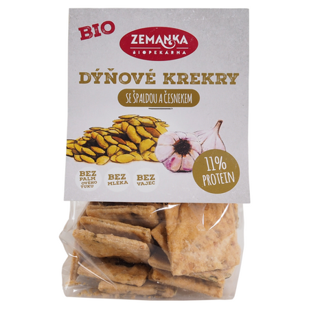 Cracker Biologici con semi di zucca e aglio 100 g – Zemanka