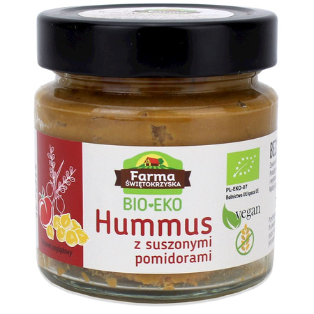 Hummus con pomodori secchi senza glutine Biologico 160 g – Farma Świętokrzyska