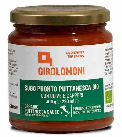 Sugo di pomodoro Puttanesca con olive e capperi Biologico 300 g – Girolomoni