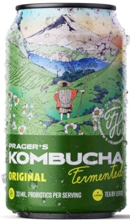 Prager's Kombucha Original, lattina 330 ml – Premium Rosa