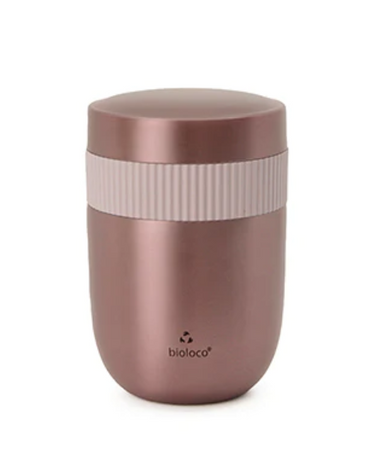 Contenitore porta pranzo in acciaio inossidabile a doppio scomparto, oro rosa, 420 ml + 200 ml – Chic-Mic